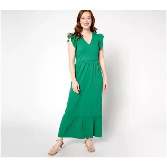 AnyBody Regular Daydreamer Knit Maxi Dress Bright Green,Large - Picture 1 of 1